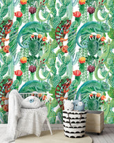Exotic Chameleon and Cactus Wallpaper